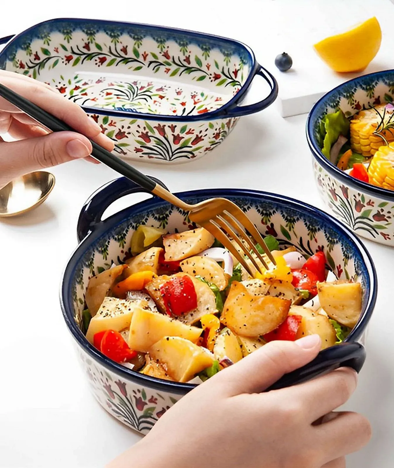 Форма для запікання порційна Tulip кругла керамічна 21 x 18,5 x 7 см 950 мл, фото №3