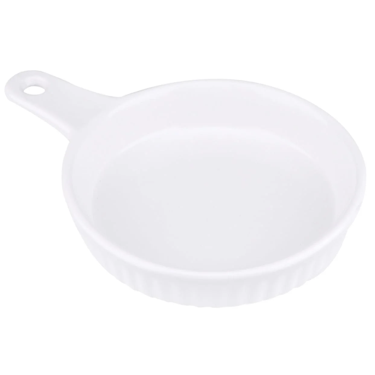 Форма для выпечки Cabilock керамическая круглая с ручкой термостойкая Белый, фото №1