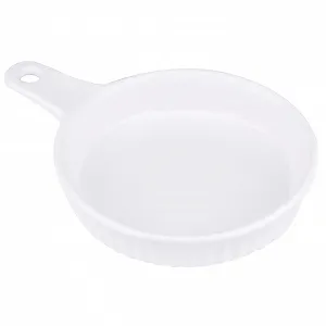 Форма для выпечки Cabilock керамическая круглая с ручкой термостойкая Белый - Фото 1