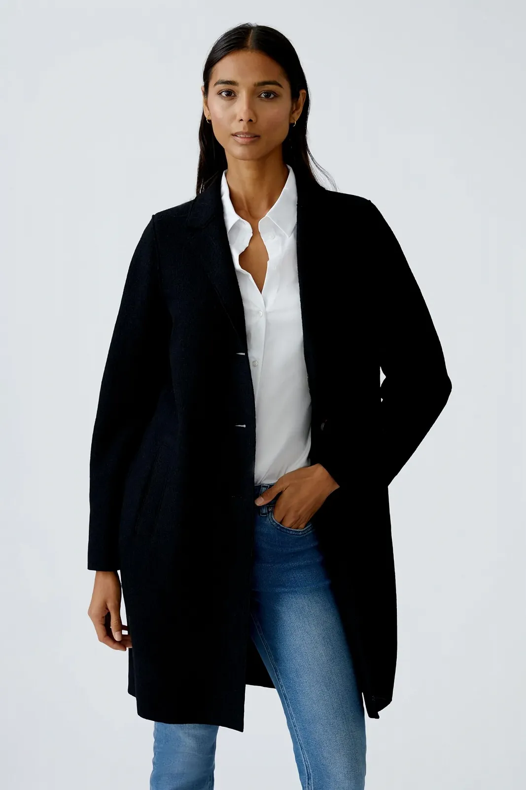 Пальто Oui Mayson Жіноче з вареної вовни, чиста натуральна вовна, прямий крій, однотонне, фото №3 Пальто Oui Mayson Жіноче з вареної вовни, чиста натуральна вовна, прямий крій, однотонне, фото №3