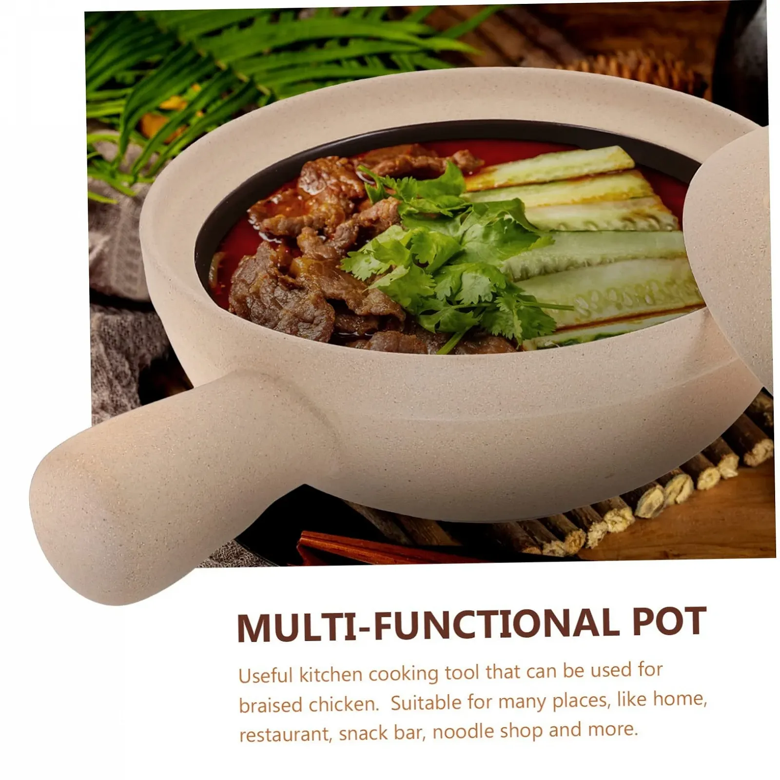 Кастрюля-жаровня Керамическая с крышкой Малая Термостойкая с вентиляционным отверстием, фото №6