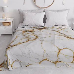 Покривало Двоспальне PETTI Artigiani Italiani Мармур Білий - Фото 1