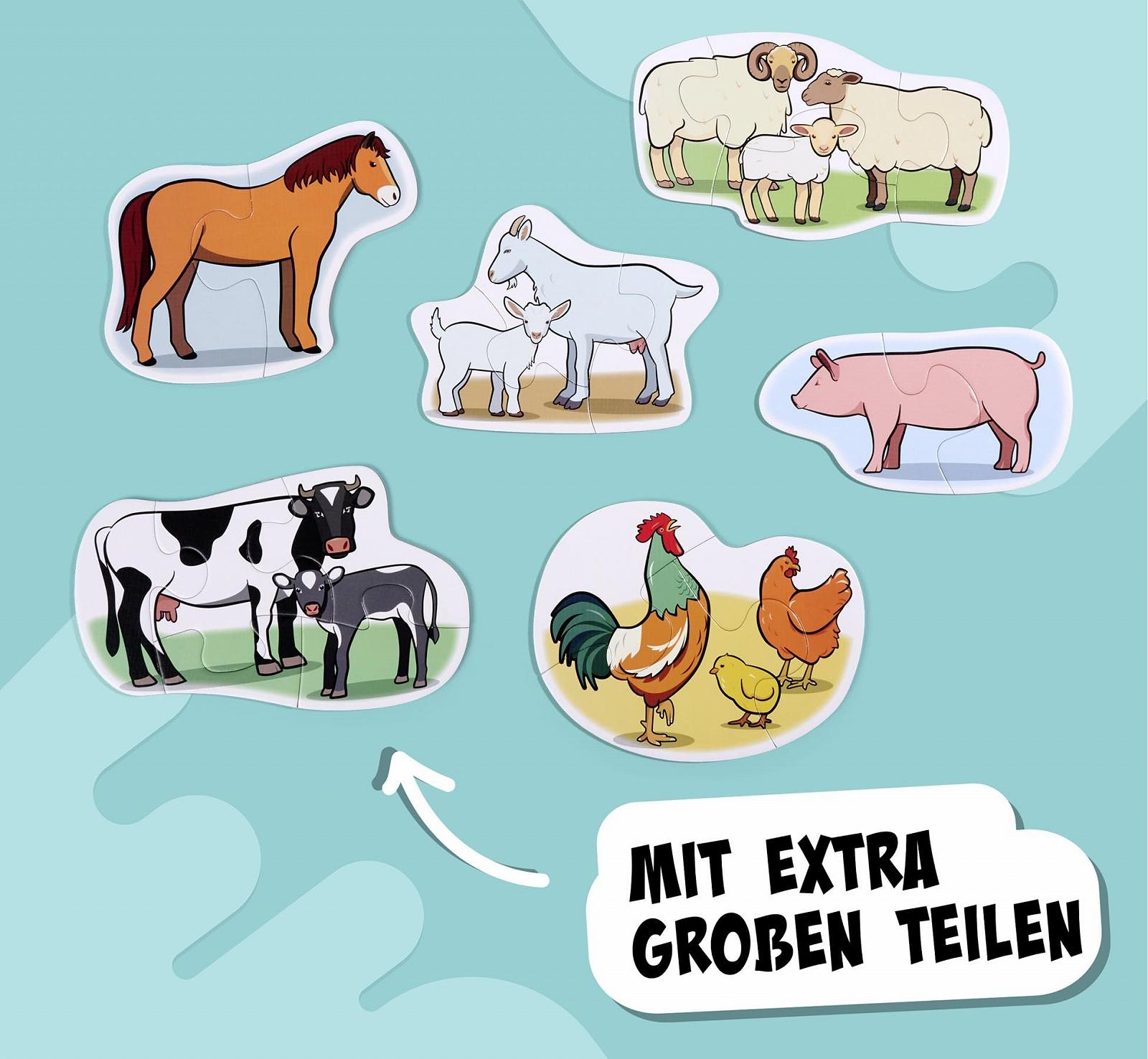 Пазл Noris First Puzzles Farm Animals 606012166-6 6 мотивів 2-5 елементів, фото №5