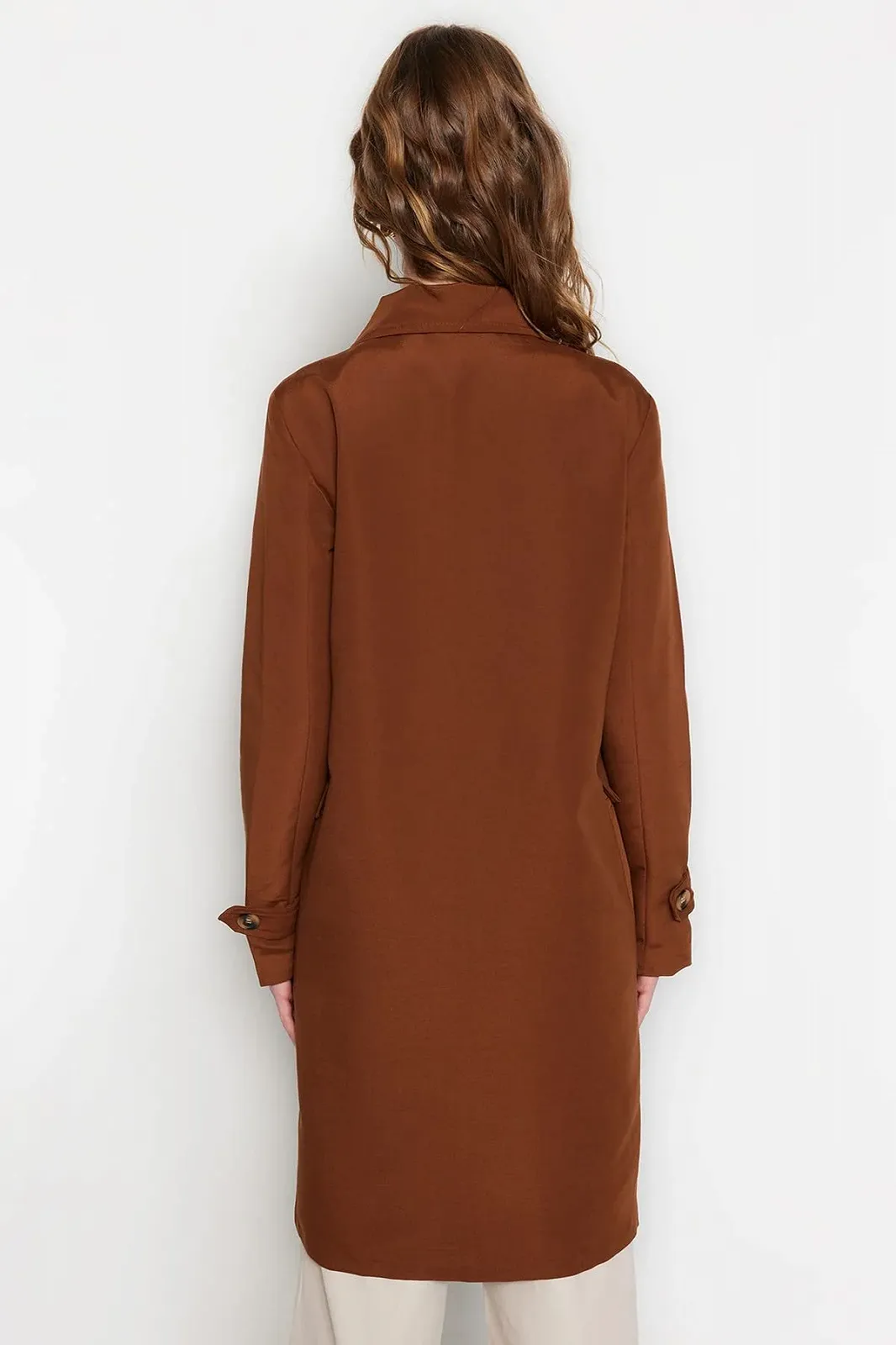 Тренч TRENDYOL Прямой Тканевый, фото №6 Тренч TRENDYOL Прямой Тканевый, фото №6