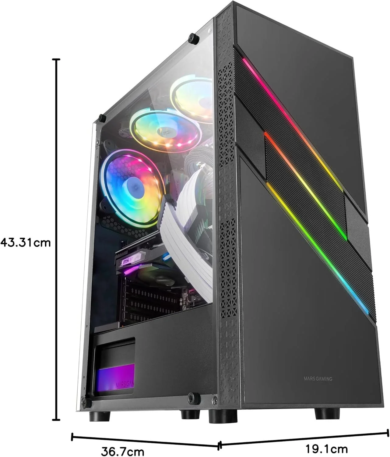 Корпус для ПК Mars Gaming MC-U3 / ARGB / Чорний, фото №4