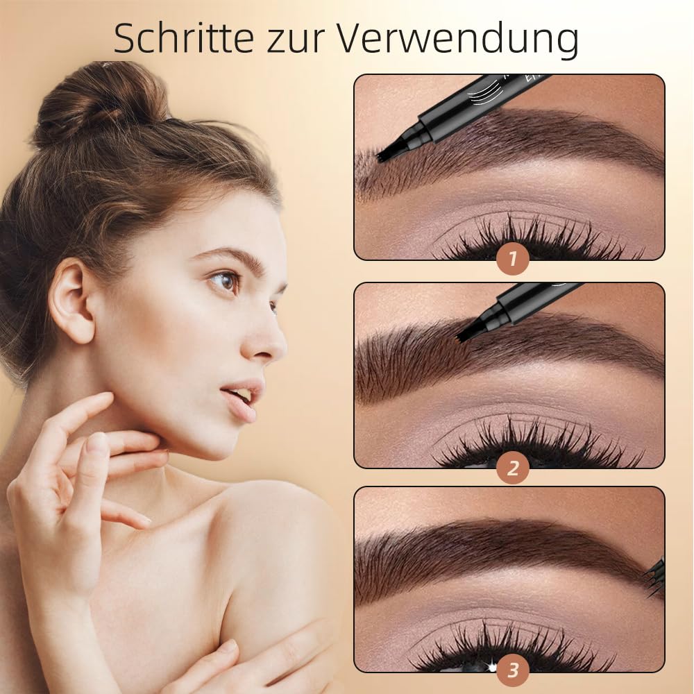 Олівець для брів 3D Microblading Four Claws Liquid Enhanced Natural Brows Dark Grey, фото №6