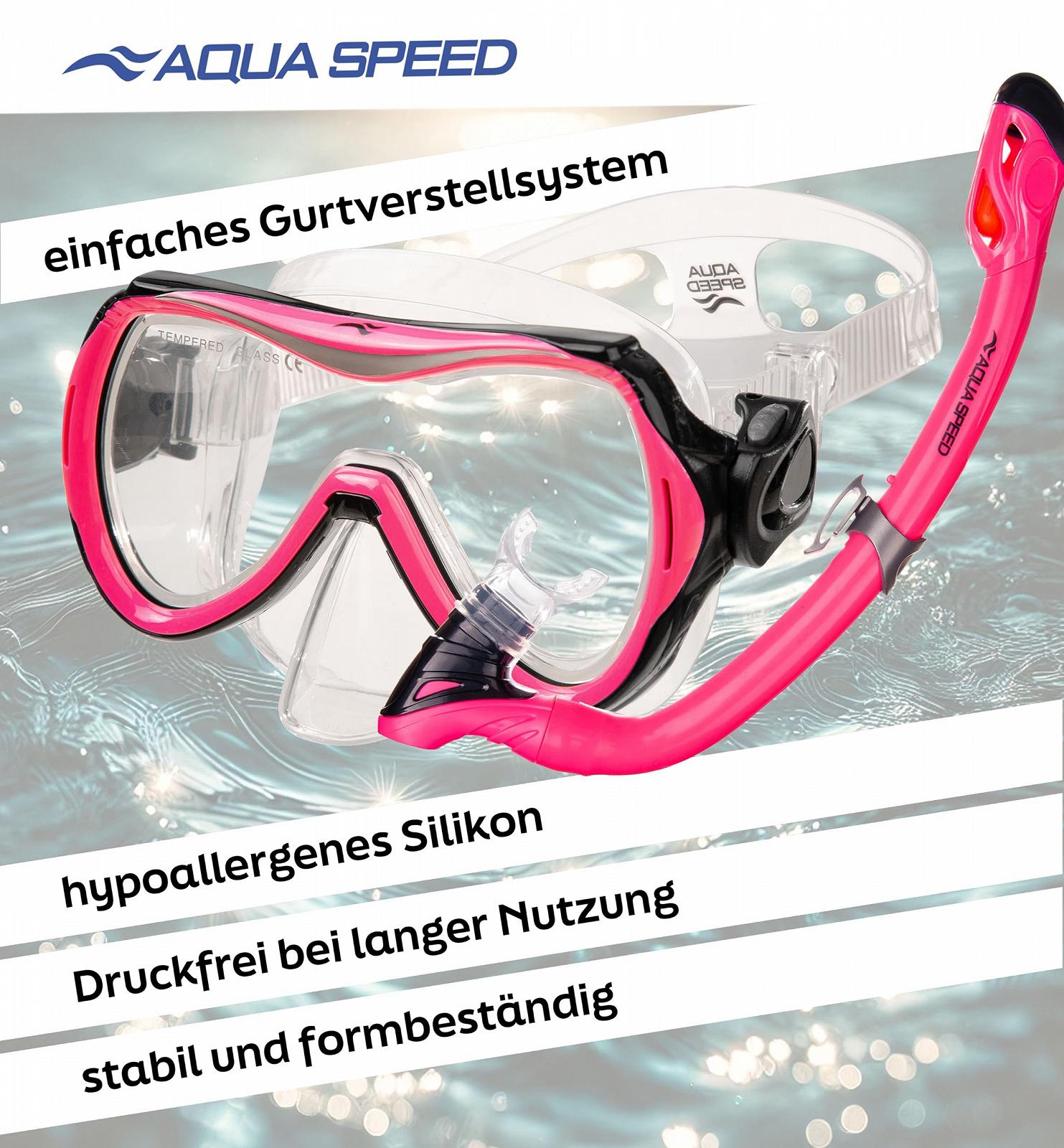 Набір для снорклінгу Aqua Speed Alize з дитячою маскою для дайвінгу Samos, сітчастою сумкою та серветкою з мікрофібри, фото №7