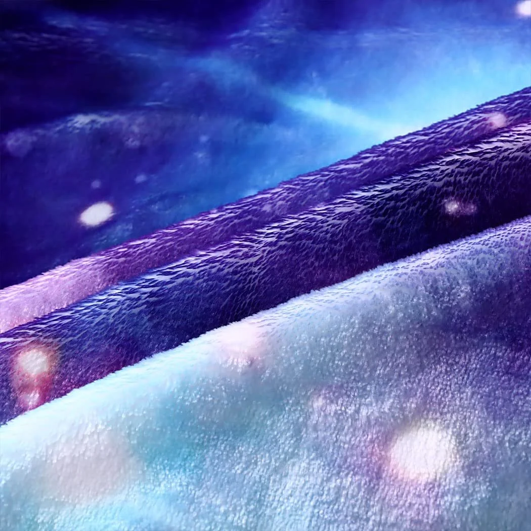 Покривало Violetpos Фланель М'яка Тепла Зручна Флісова Для дивану Сова Місяць Фіолетова Галактика Всесвіт Тварина 150 x 200 см, фото №5