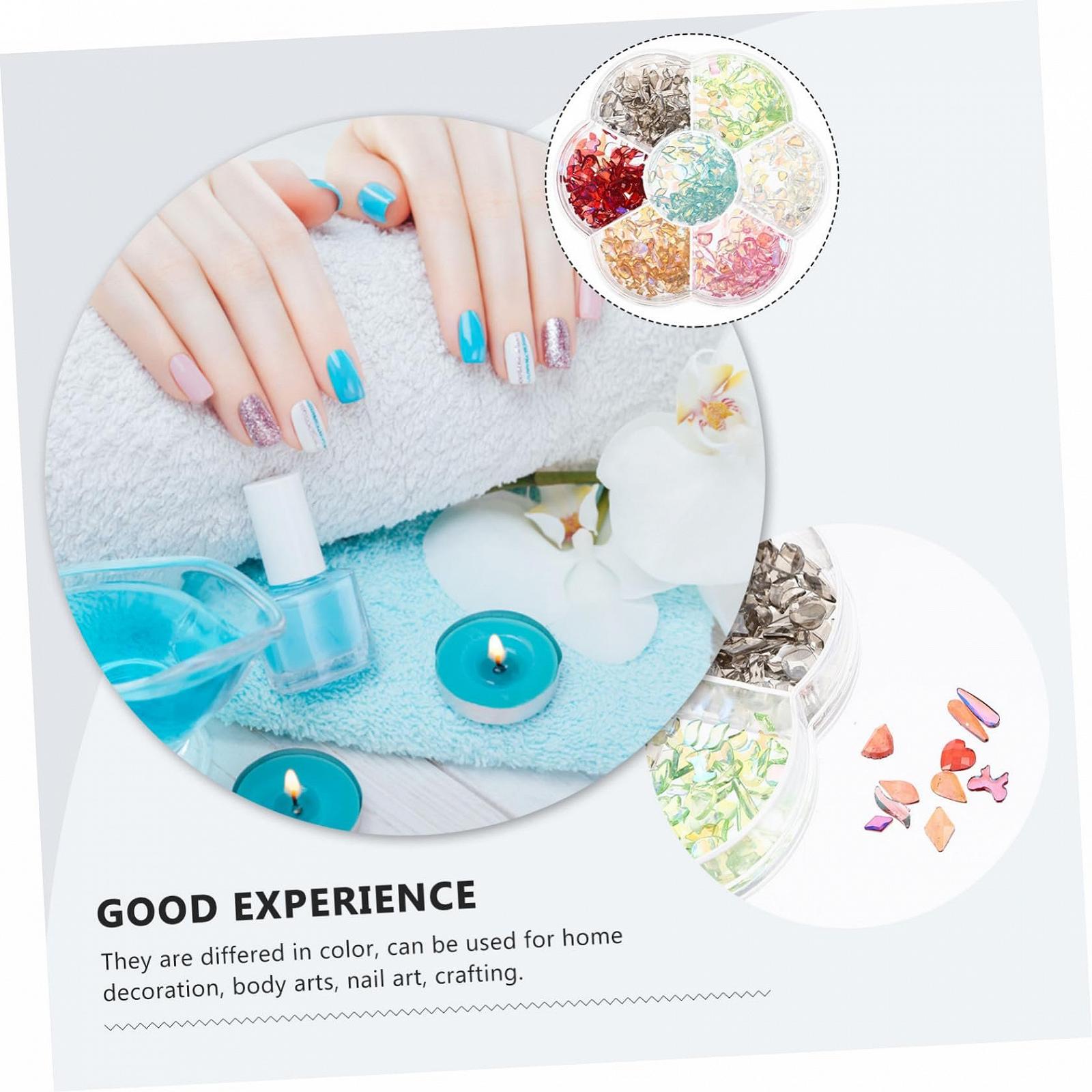 Прикраси для манікюру Healeved, 1 коробка, діамантові прикраси, делікатні, різнокольорові, фото №2