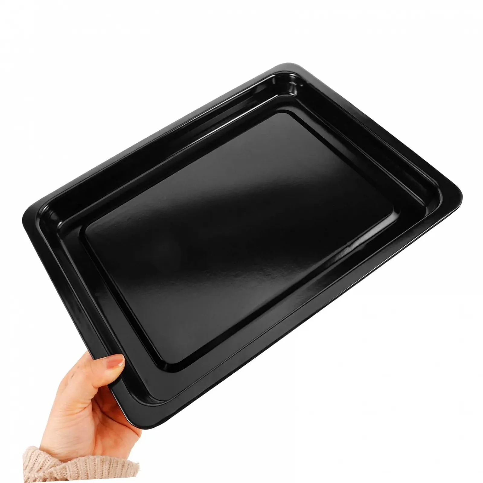 Противень для выпечки TOPBATHY прямоугольный эмалированный глубокий термостойкий белый, фото №2