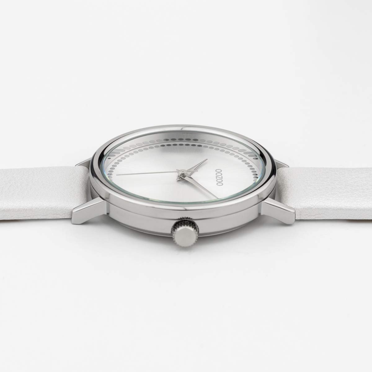 Женские часы Oozoo Кожаный ремешок 42 мм Серебристый/Белый C10149, серебристый / белый, Ремешок., фото №3