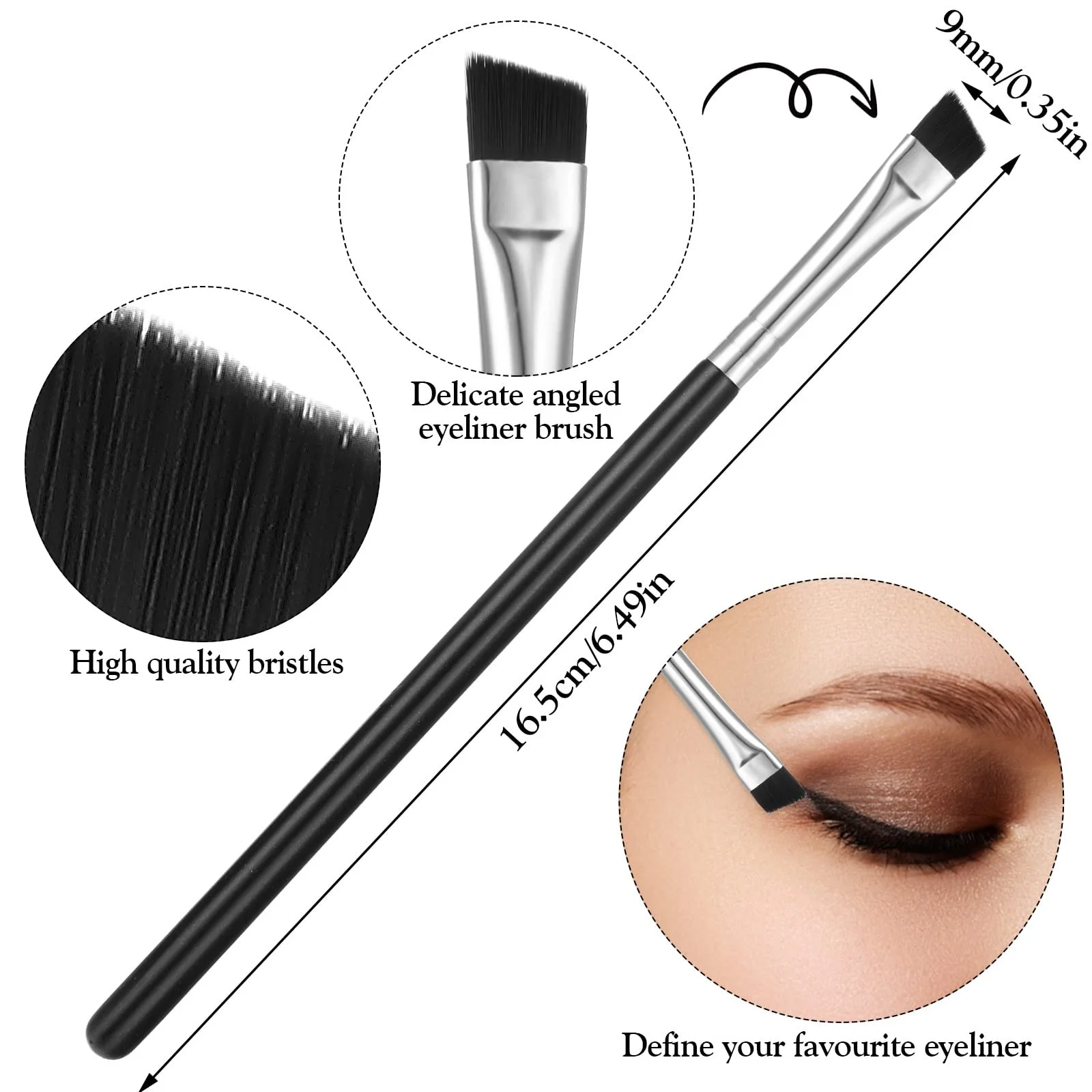 Набір пензлів Lusofie для брів ультра тонкий плоский, фото №4