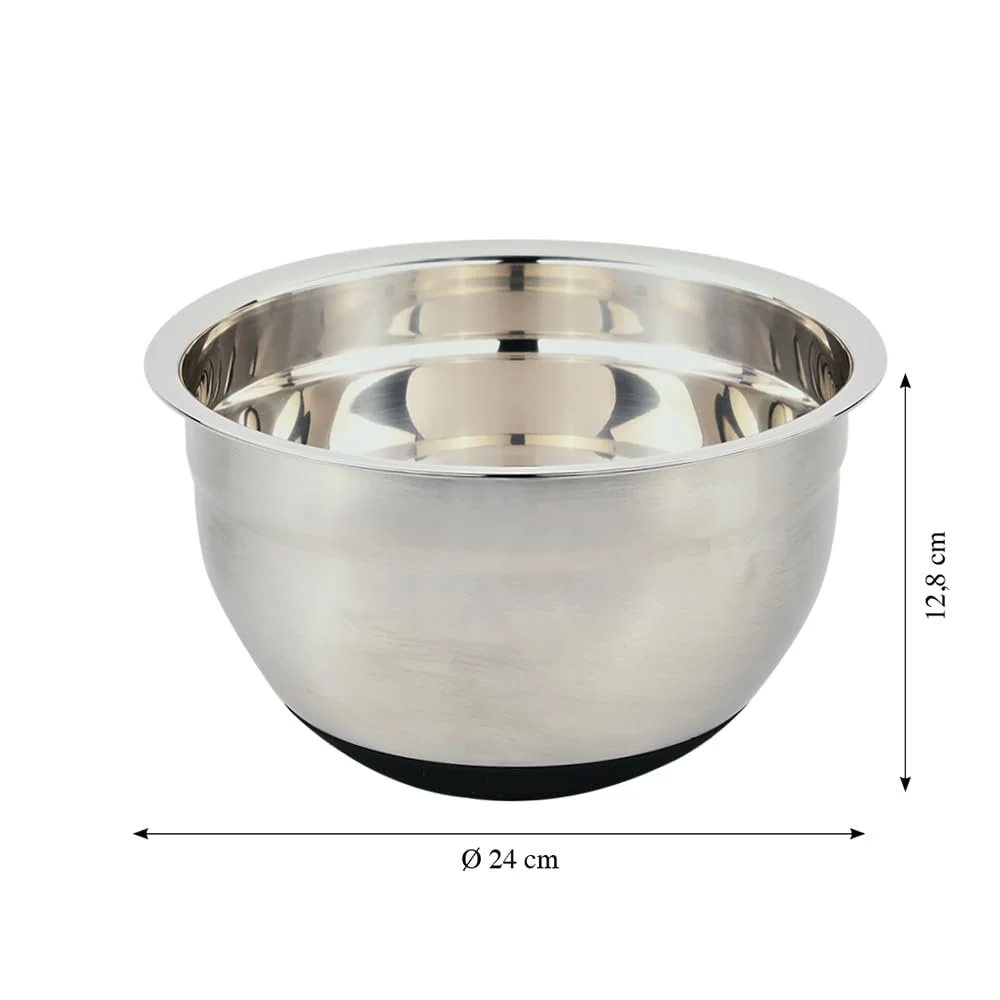 Миска для смешивания Kesper 90891 3.5 л 24 см Нержавеющая сталь Серебристая/Черная, фото №5