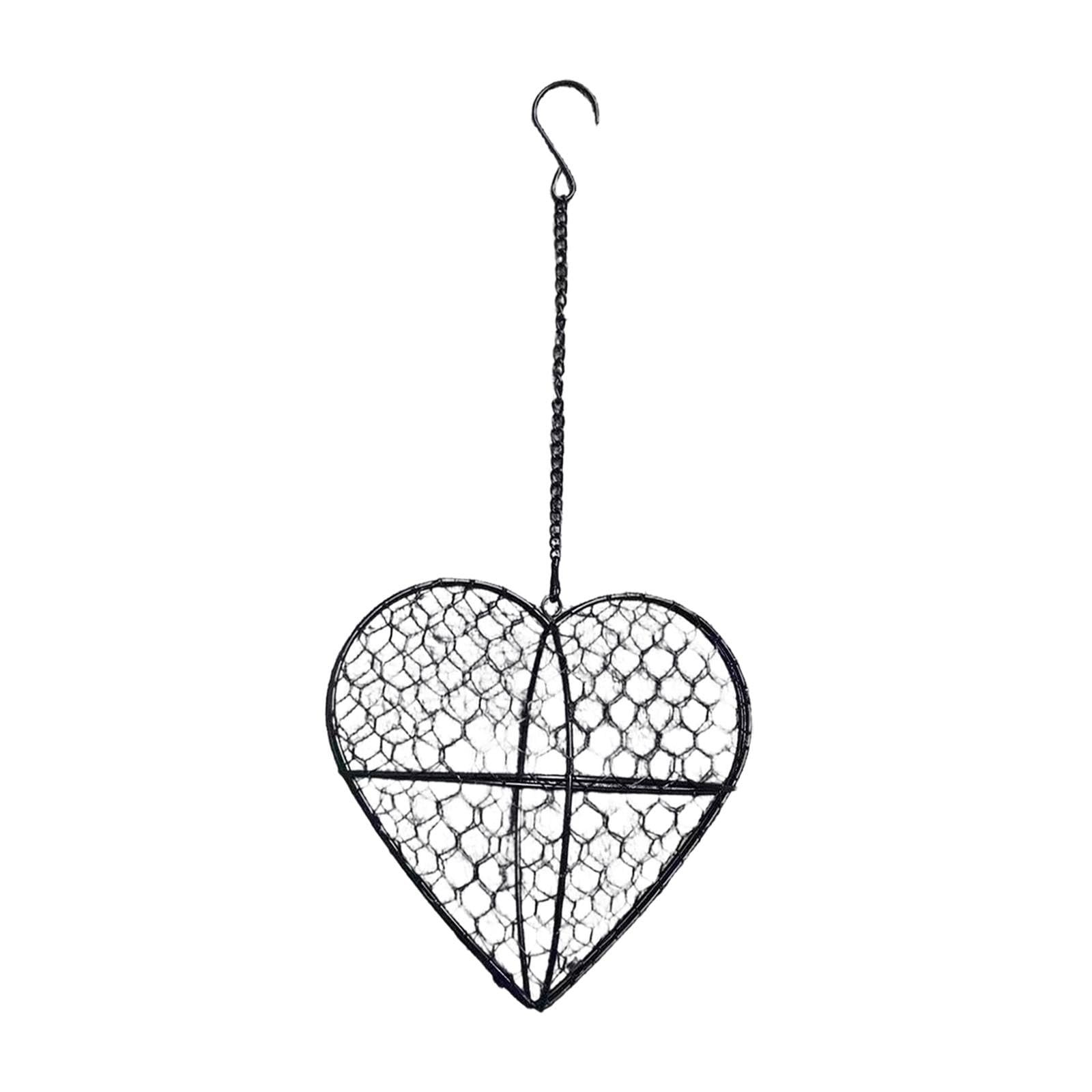Підвісний кошик Harilla Металевий дротяний у формі серця з ланцюгом та гачком Чорний, фото №1 Підвісний кошик Harilla Металевий дротяний у формі серця з ланцюгом та гачком Чорний, фото №1
