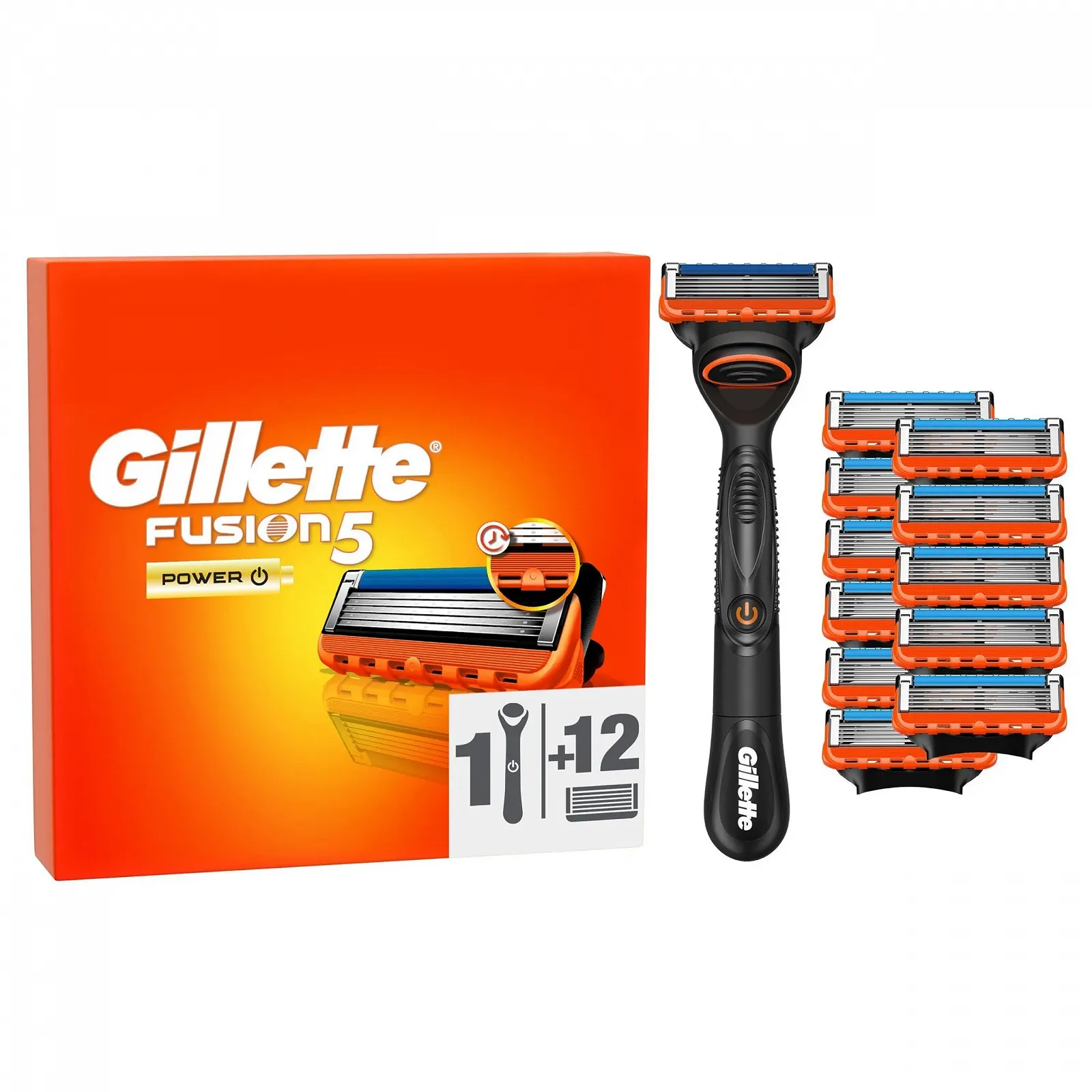 Бритва Gillette Fusion5 Power с 12 сменными кассетами, фото №1