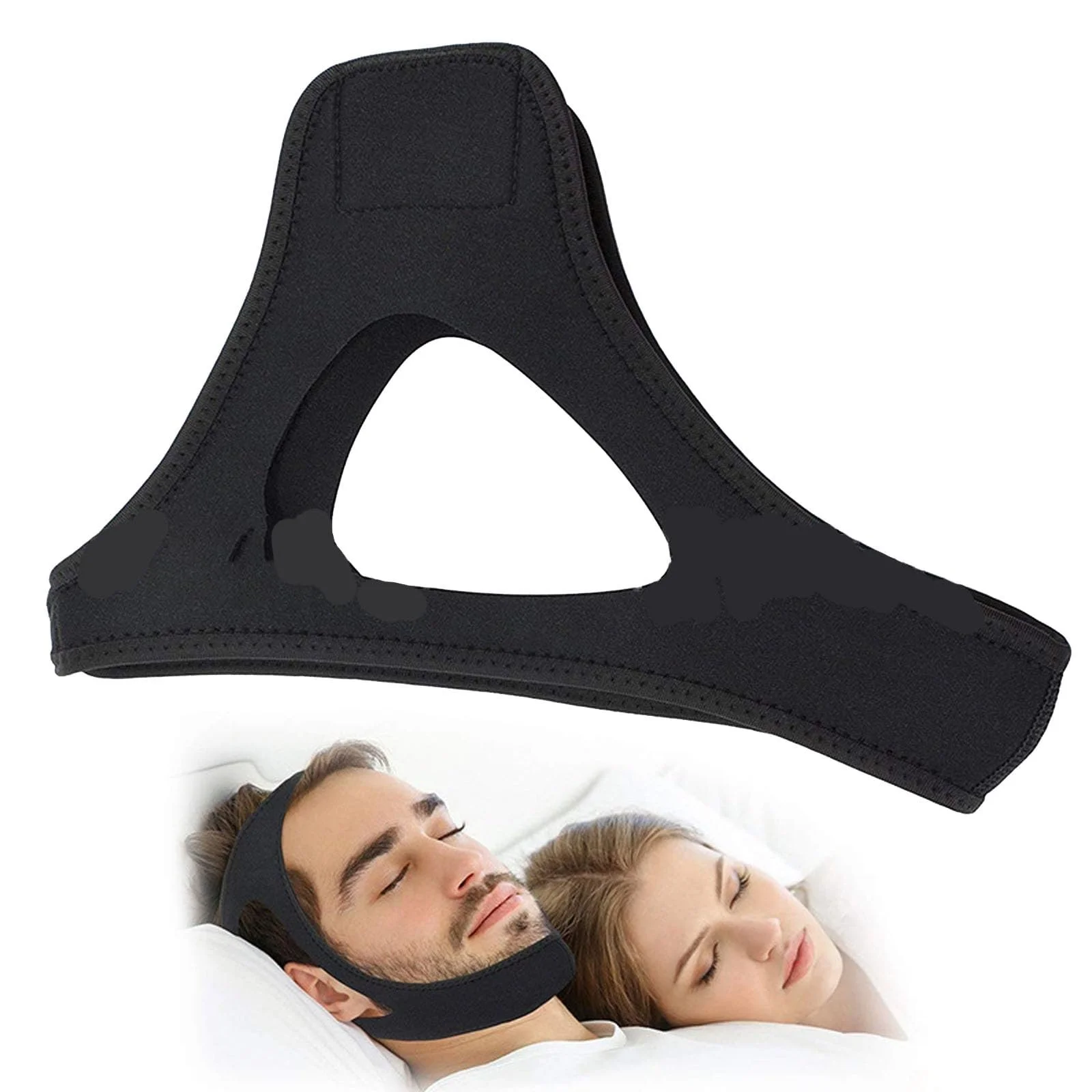 Ремінець на підборіддя проти хропіння Регульований дихаючий нековзкий, фото №2