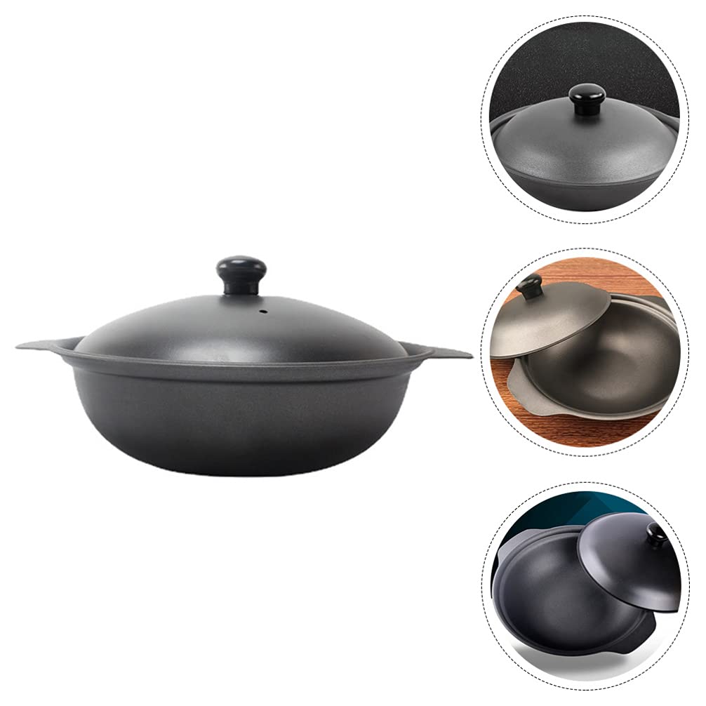 Каструля BESTonZON Pan Stewing Pot з кришкою Чорна 20 см, фото №6
