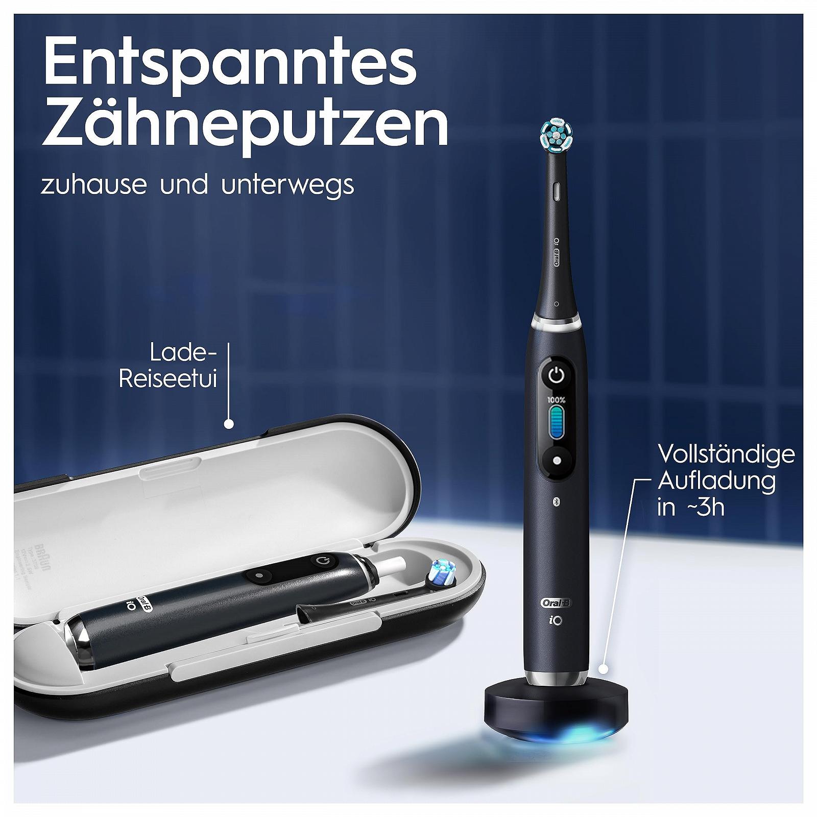 Зубная щетка электрическая Oral-B iO Series 9 Plus Edition, 3 сменные насадки, 7 режимов чистки, дорожный чехол с зарядкой, Black Onyx, фото №3