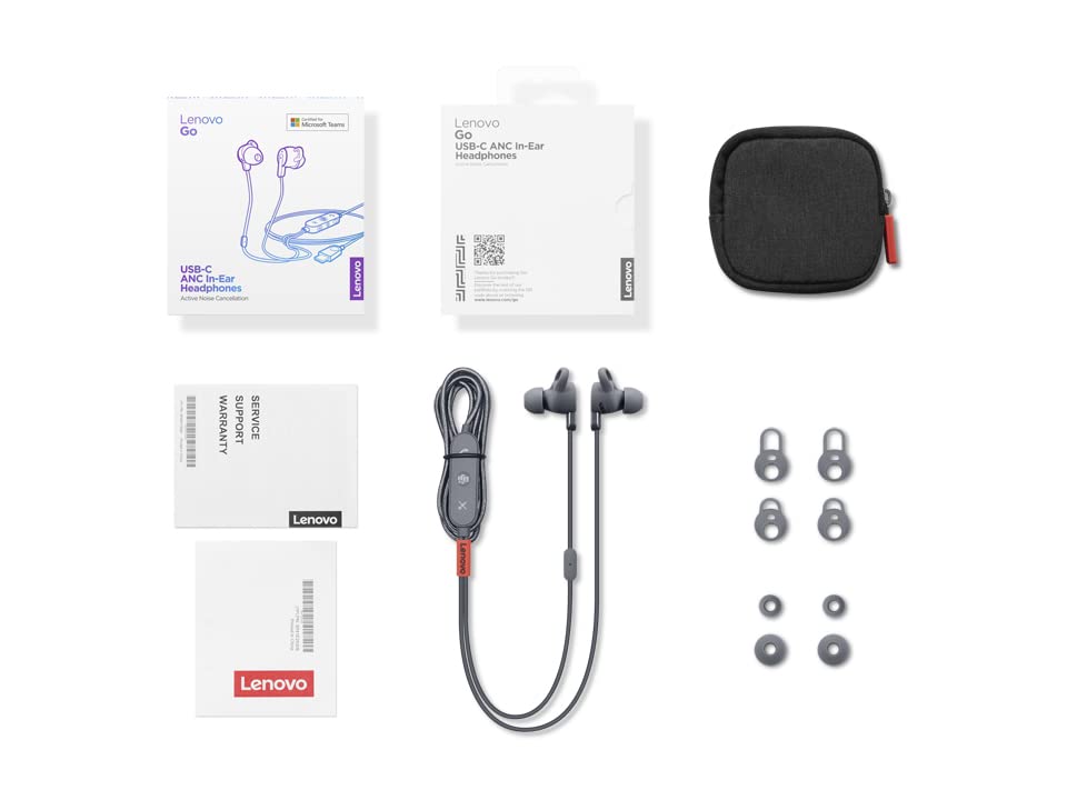 Наушники Lenovo Go USB-C Вставные Активное шумоподавление Штормовой серый, фото №5