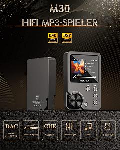 MP3 плеер MECHEN M30 Hi Res, DSD FLAC DAC CUE, аудио высокого разрешения, HiFi цифровой звук, портативный DAP с картой памяти 64GB, серый synthetic.ua - Фото 1