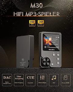 MP3 плеер MECHEN M30 Hi Res, DSD FLAC DAC CUE, аудио высокого разрешения, HiFi цифровой звук, портативный DAP с картой памяти 64GB, серый synthetic.ua - Фото 1