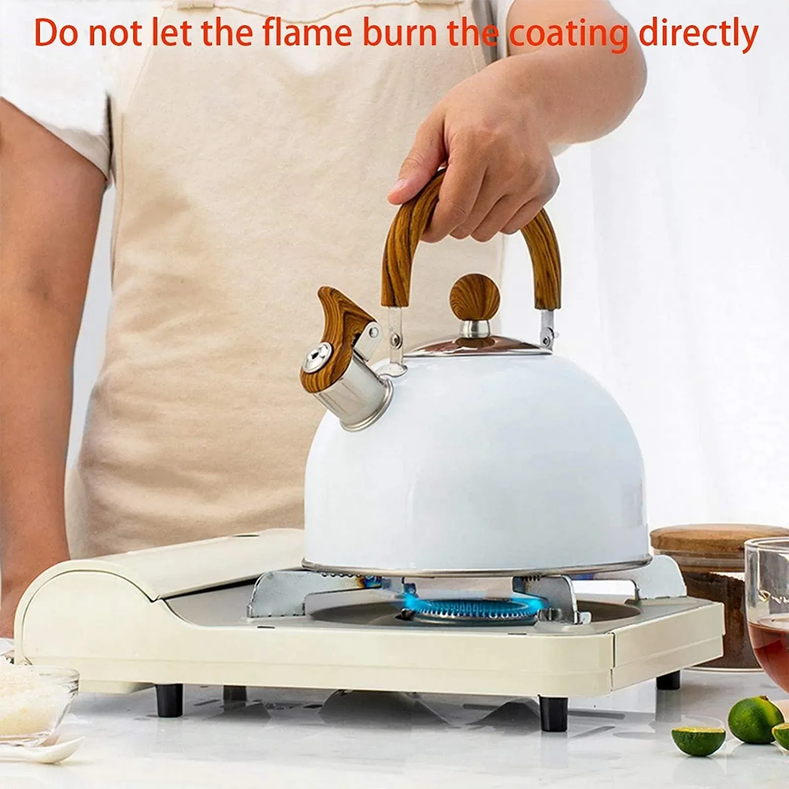 Чайник з свистком Чайник з нержавіючої сталі Чайний сервіз 2.5 літра Білий, фото №4 Чайник з свистком Чайник з нержавіючої сталі Чайний сервіз 2.5 літра Білий, фото №4