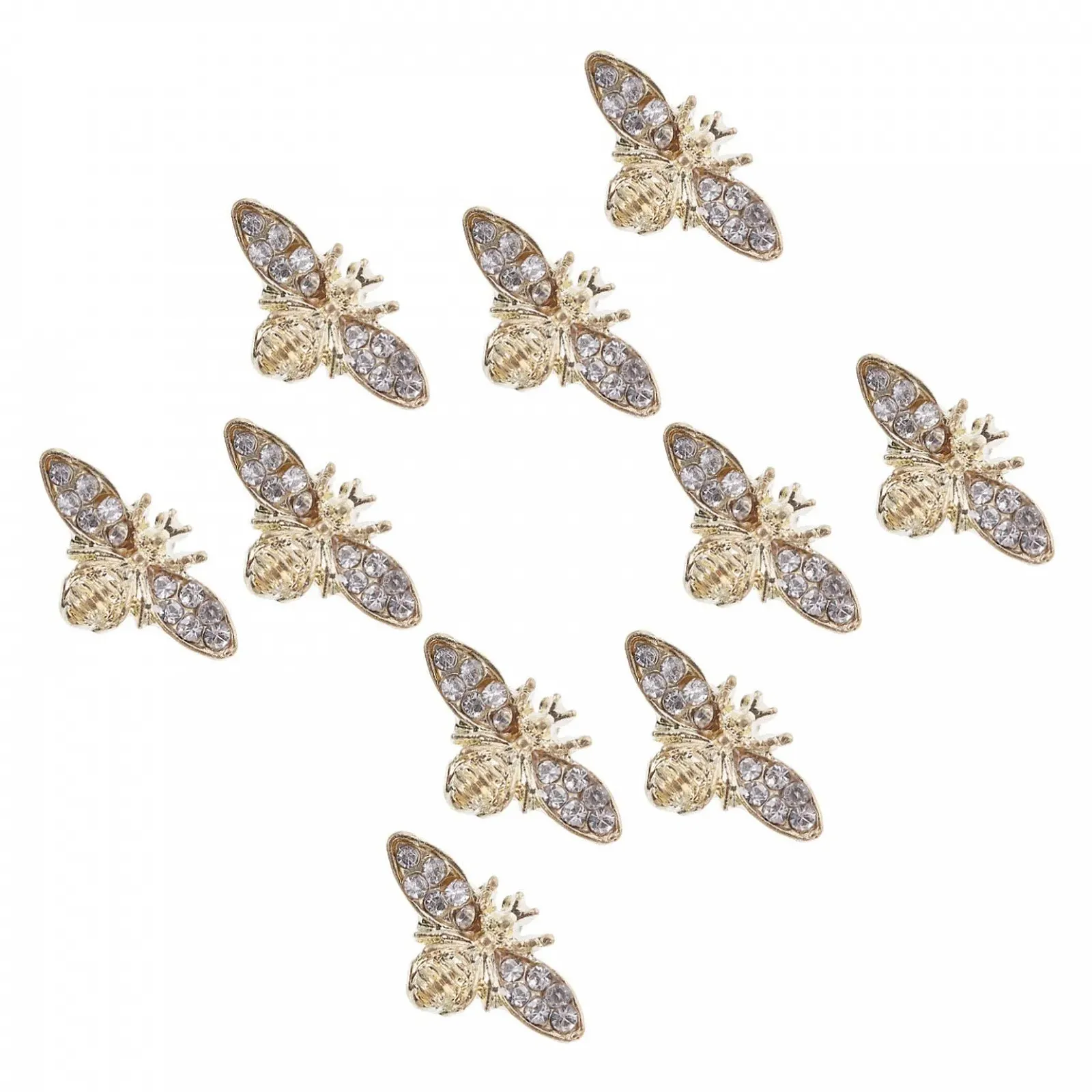 Аксессуары для дизайна ногтей 3D, 10 шт., подвески для ногтей в виде пчел, свадебные украшения, золотые украшения, материалы для маникюра, фото №1