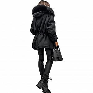 Жіноча зимова парка Amropi  Зимова тепла парка на штучному хутрі synthetic.ua - Фото 1