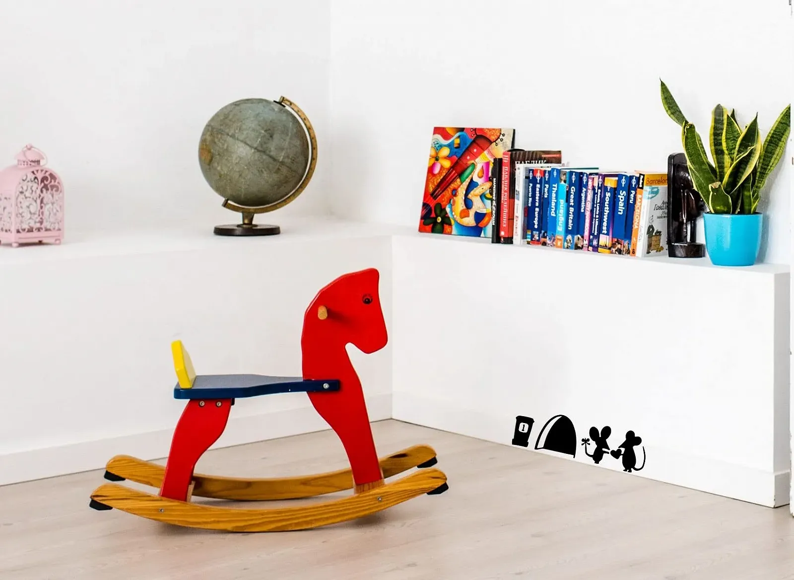 Настінна наклейка 214B Mouse Love Heart Вінілова Миші для плінтуса 18 x 7 см Чорна, фото №4