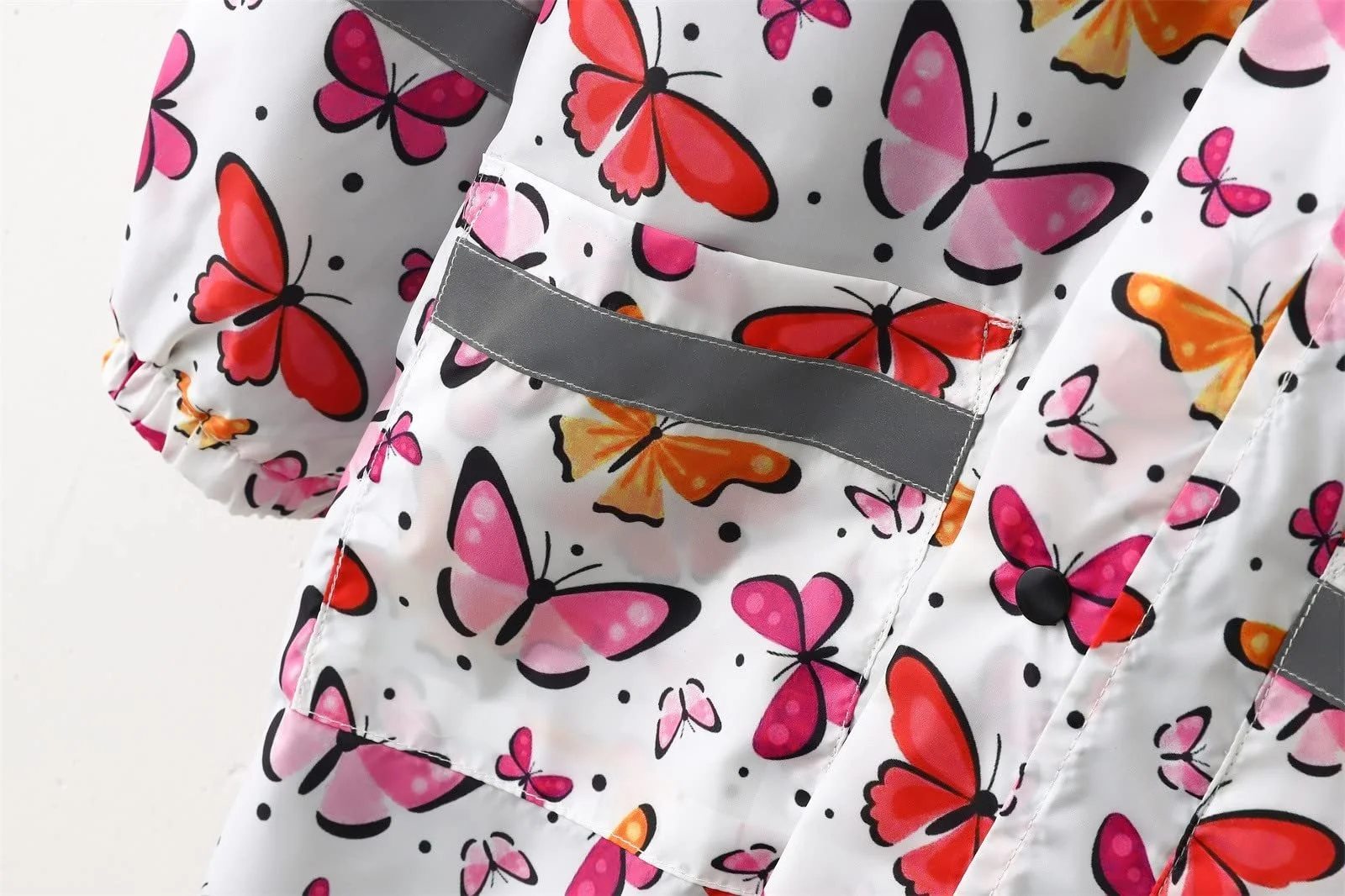 Детская дождевая куртка для девочек, легкая, складная, водонепроницаемая, ветрозащитная дождевая накидка с капюшоном, дышащий дождевик, смешной повседневный дождевой костюм для ежедневного использования, фото №6