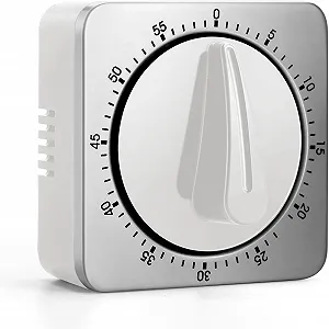 Механический кухонный таймер Stainless Steel Магнитный 85 дБ Silver - Фото 1