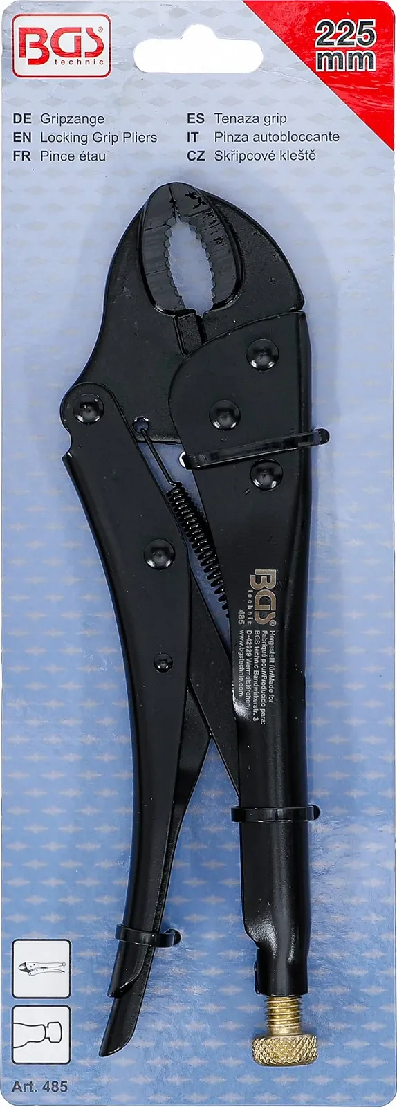 Плоскогубці BGS 225 мм, самозатискні, чорні, фото №4