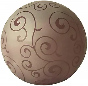 Настільна лампа скляна куля з орнаментом 30 см пурпурова - Фото 1