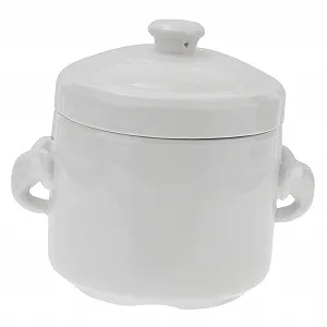 Кастрюля для тушения Homoyoyo керамическая с крышкой жаростойкая терракотовая - Фото 1