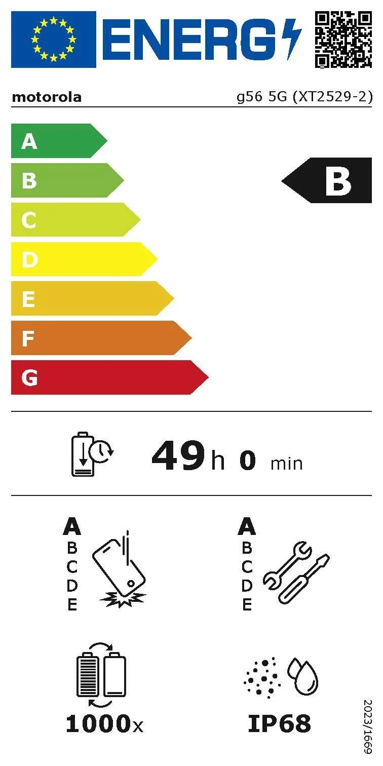 Смартфон Motorola Moto g56 5G 6.72" FHD+ Pantone Black Oyster (8/256GB), фото №10