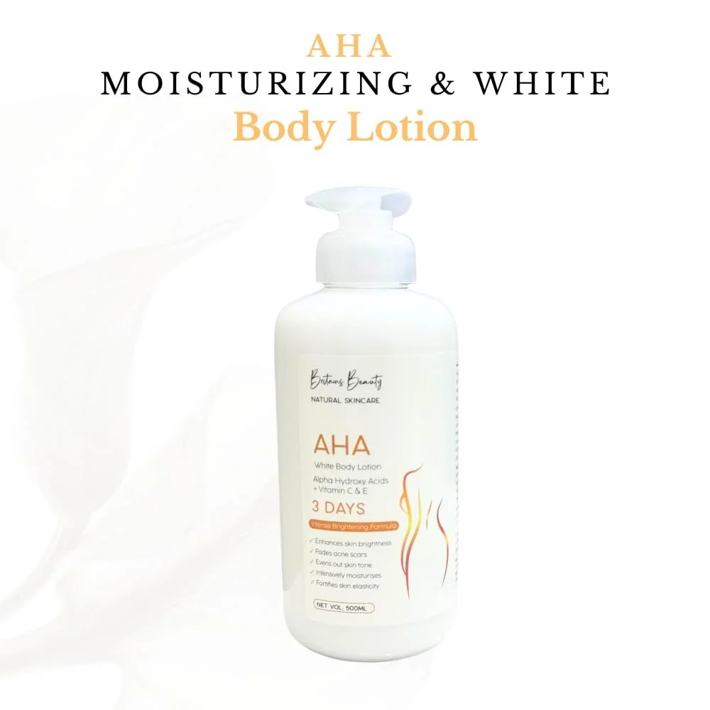 Лосьйон для тіла AHA White з альфа-гідроксикислотами, вітамінами C та E, інтенсивна формула для гладкої та зволоженої шкіри, 500 мл, фото №3