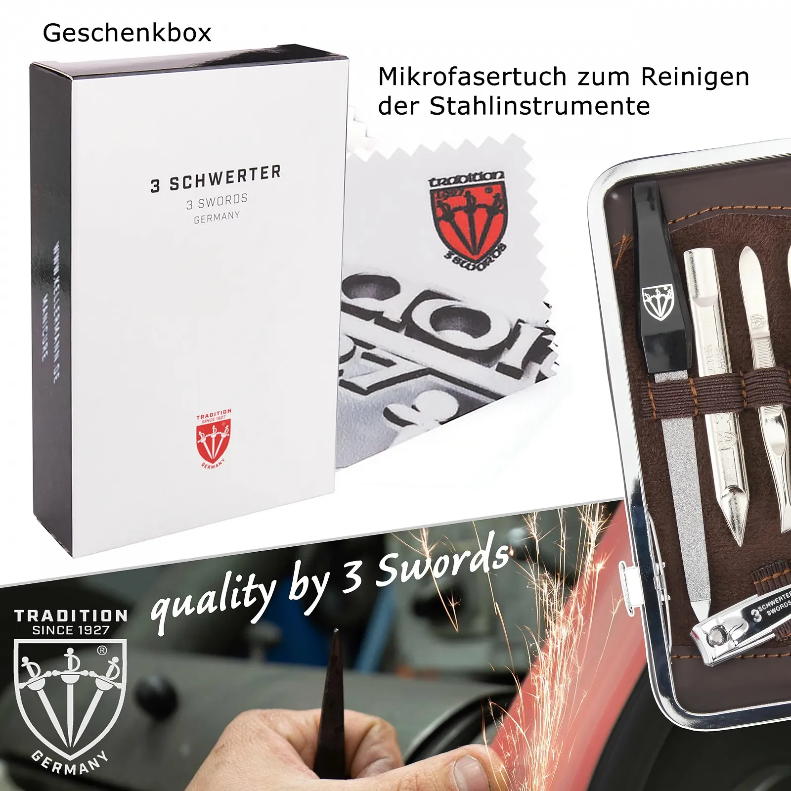 Набор для маникюра, педикюра и ухода за собой THREE SWORDS Exclusive 7 предметов, фото №6