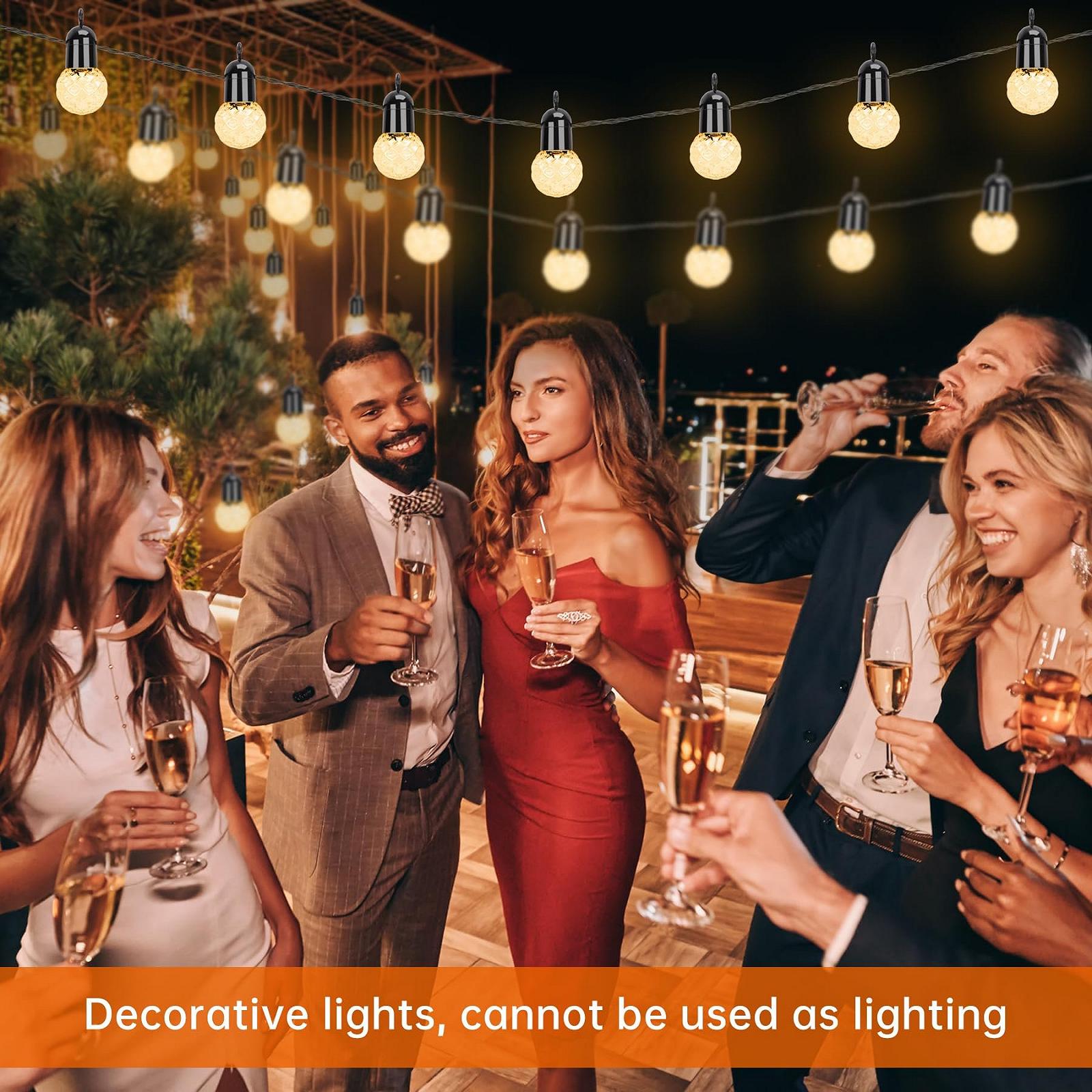 Гірлянда Sylvwin G40 Вулична 15 м, 25 LEDs, 8 режимів, Сонячна, USB зарядка, фото №8