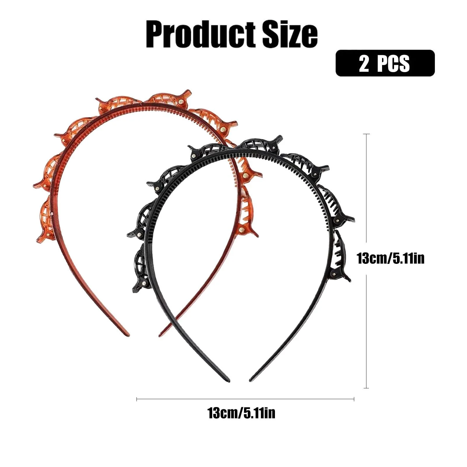 Набір з 2 обручів на голову з затискачами, фото №2 Набір з 2 обручів на голову з затискачами, фото №2