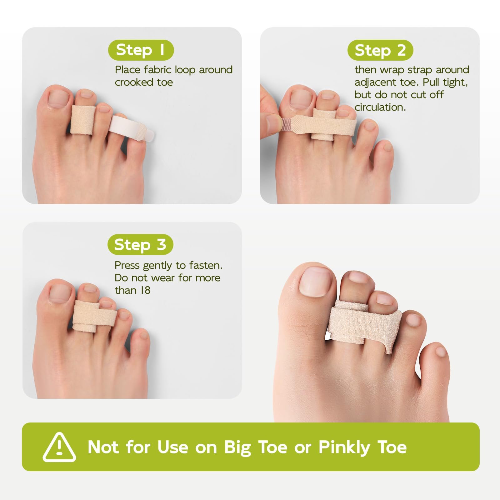 Разделители для пальцев стопы Welnove [10X], корректоры для молотковидных пальцев, фото №4