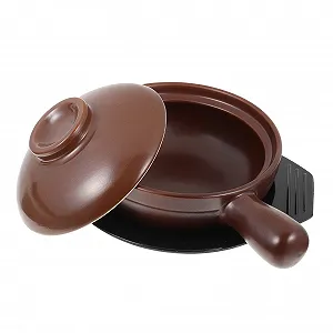 Кастрюля керамическая Healifty с крышкой и нескользящими ручками - Фото 1