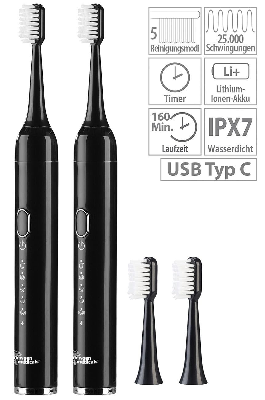 Електрична звукова зубна щітка newgen medicals SZB-300 дорожній набір 25000 Гц 5 режимів USB із сумкою, фото №2