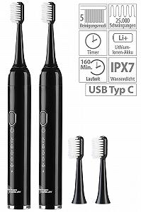 Електрична звукова зубна щітка newgen medicals SZB-300 дорожній набір 25000 Гц 5 режимів USB із сумкою synthetic.ua - Фото 1