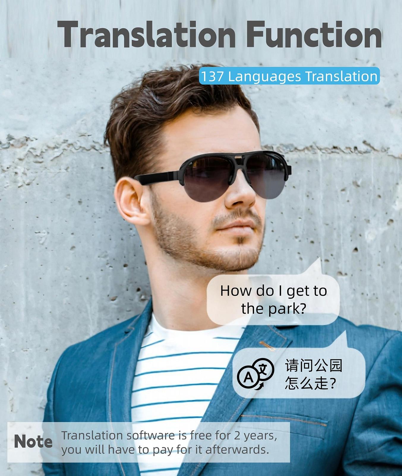 Розумні окуляри для перекладу Bluetooth Сонцезахисні, фото №3