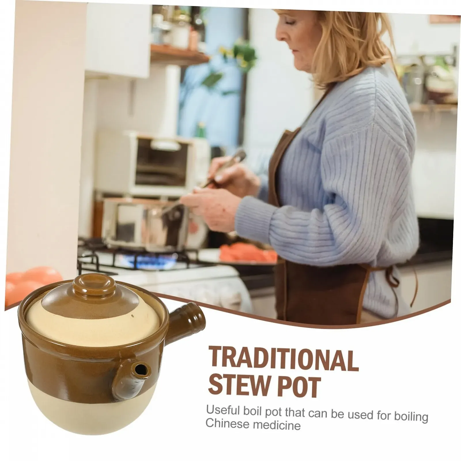 Горшок для заваривания трав GLEAVI керамический термостойкий с крышкой традиционный, фото №4