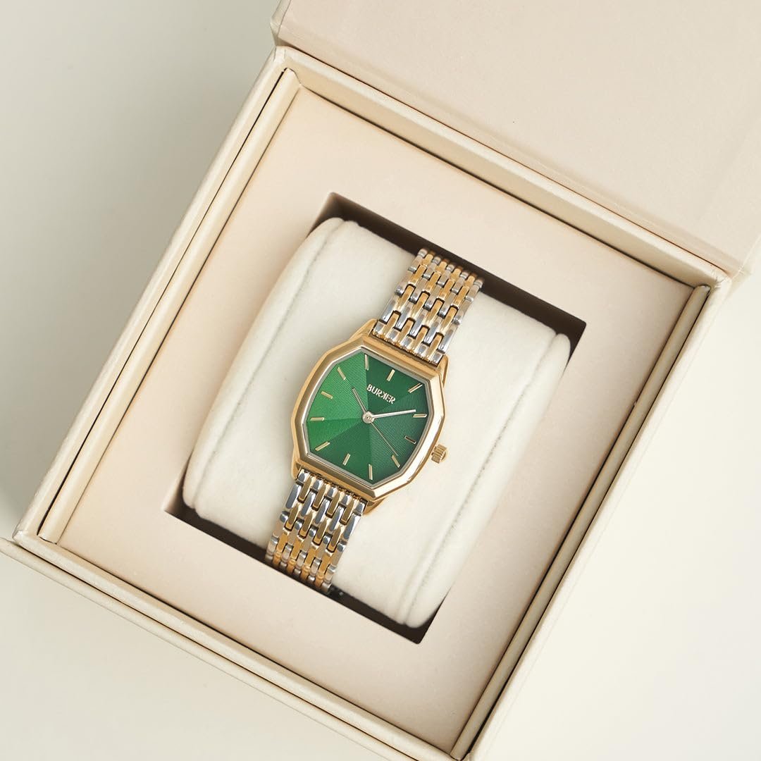 Женские часы BURKER Julia Шестигранный корпус Женские часы Браслет из звеньев Нержавеющая сталь Аналоговый Кварцевый 3 ATM Водонепроницаемый - 32 мм - Золотой Серебряный Зеленый, фото №2 Женские часы BURKER Julia Шестигранный корпус Женские часы Браслет из звеньев Нержавеющая сталь Аналоговый Кварцевый 3 ATM Водонепроницаемый - 32 мм - Золотой Серебряный Зеленый, фото №2
