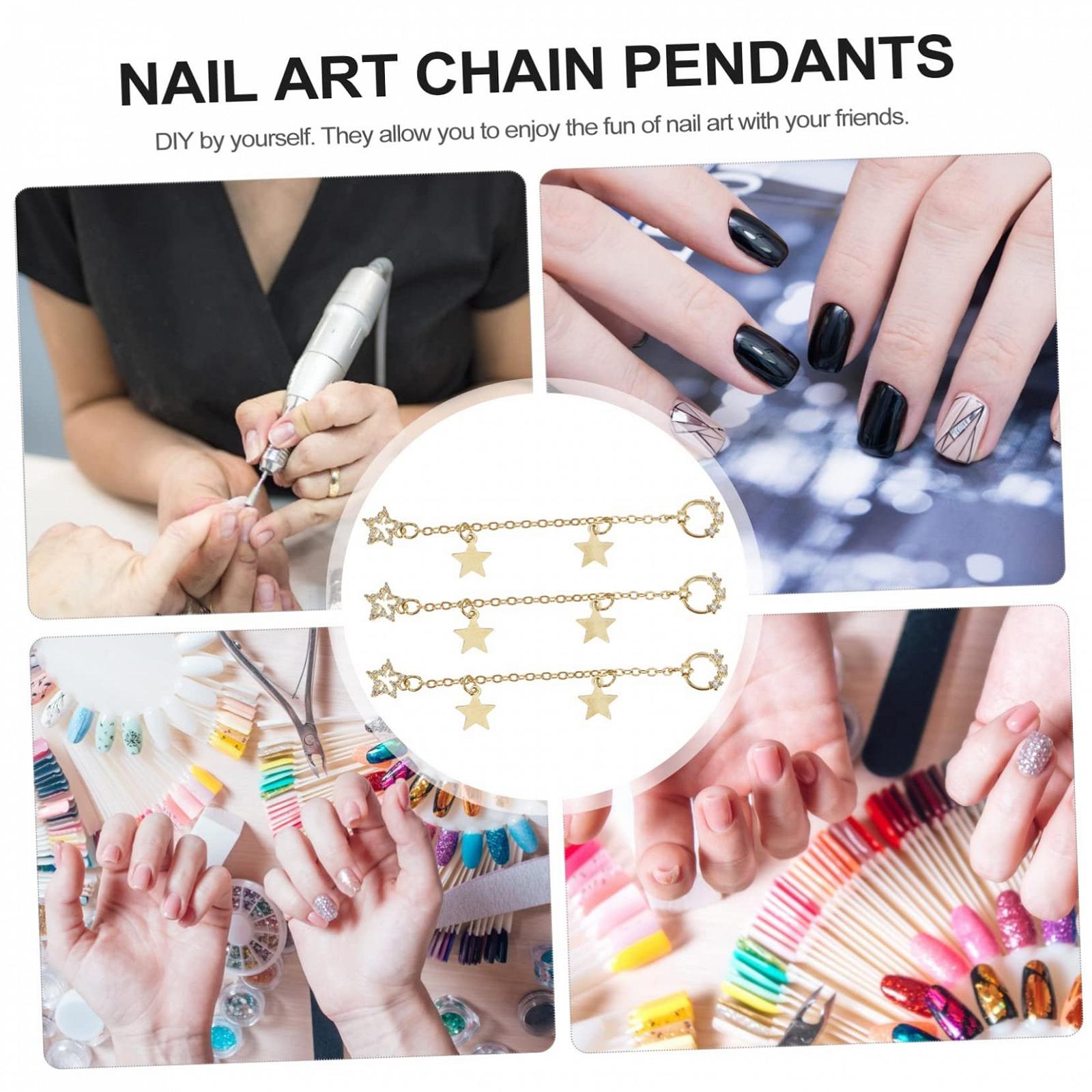 Украшения для ногтей Цепочки для ногтей со звездами, 3 шт, фото №8