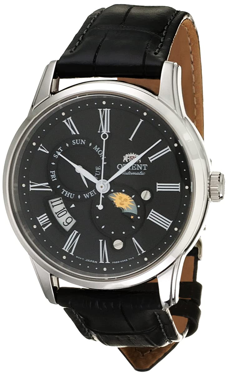 Часы Orient RA-AK0010B10B мужские аналоговые автоматические с кожаным ремешком, серебристо-черные, Classic, фото №1