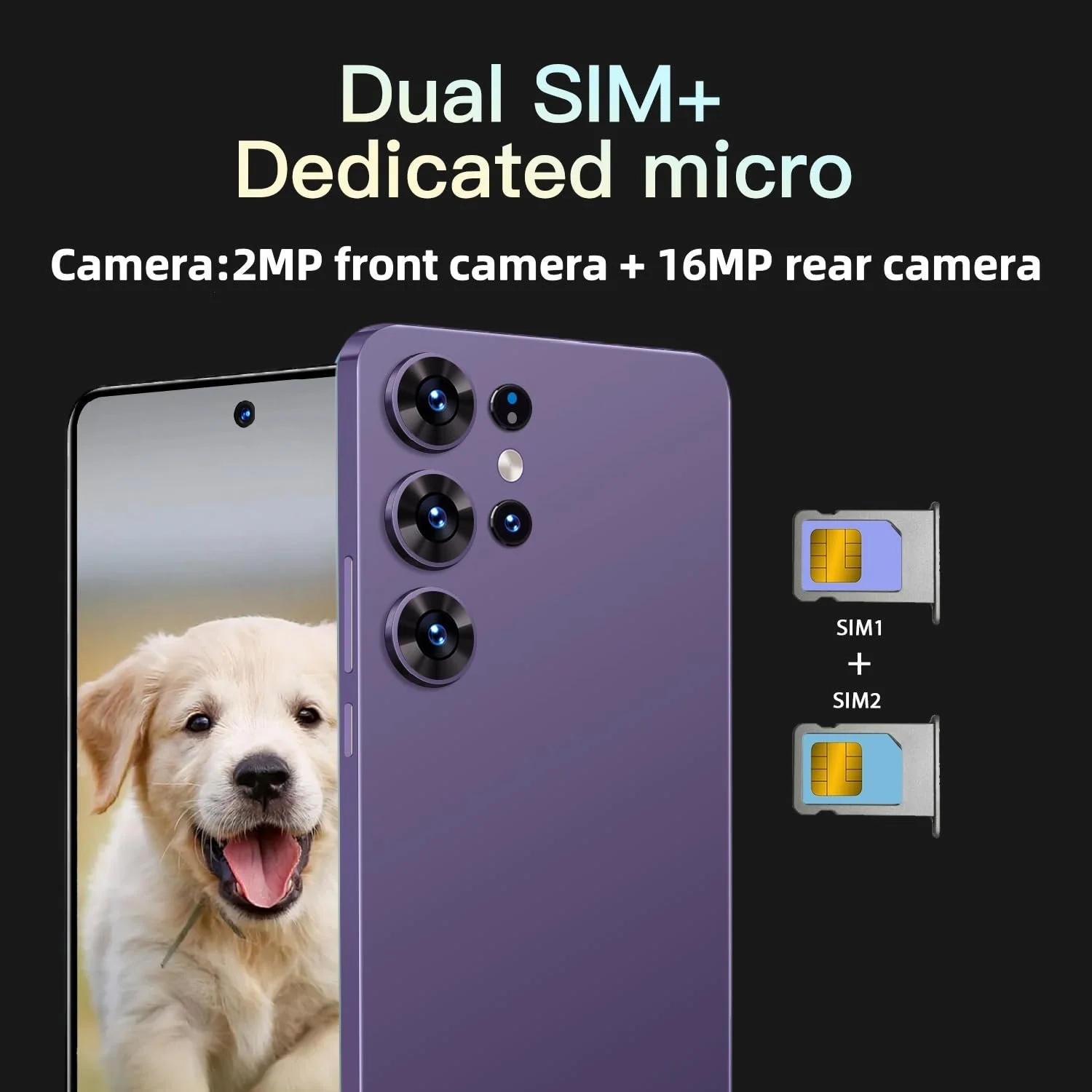 Смартфон 6.56" 2/64GB 3G Dual SIM Purple, фото №4