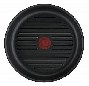 Сковорода-гриль Tefal Ingenio 26 см, індукційна, з антипригарним покриттям, литий алюміній, штабельована, Eco Resist L8584004, чорна synthetic.ua - Фото 1